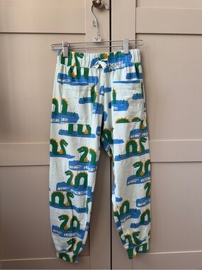 Mini Rodini Playful Kids Light Mint Green Dragon Print Pants 7-9Y